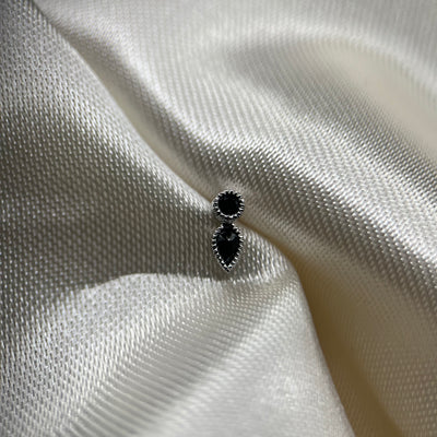 Terminale teardrop medal grisant black
