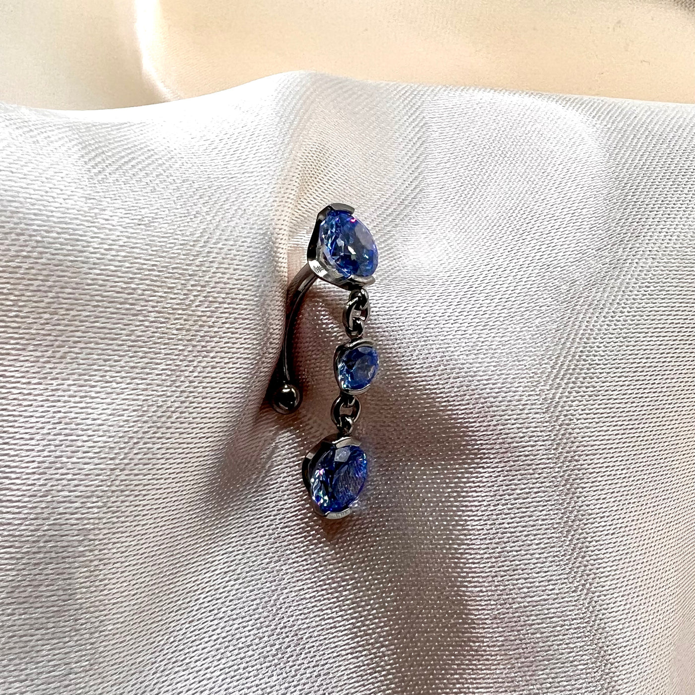 Navel swarovski fixed top azzurro