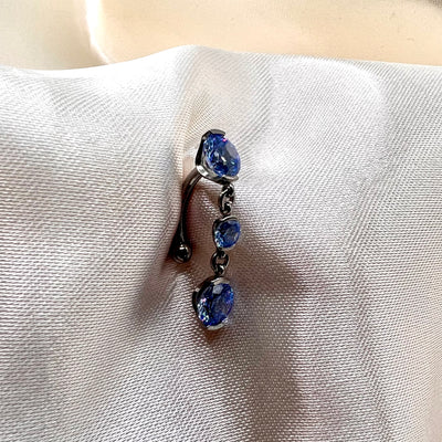 Navel swarovski fixed top azzurro