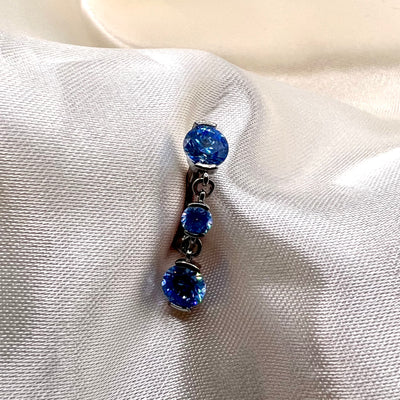 Navel swarovski fixed top azzurro
